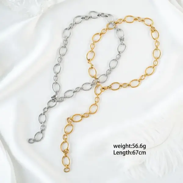 Wholesale Jewelry Classical Lady Romantic Chain 304 Stainless Steel 18K Gold Plated Long-Lasting Plated Plating Handmade Chain Necklace