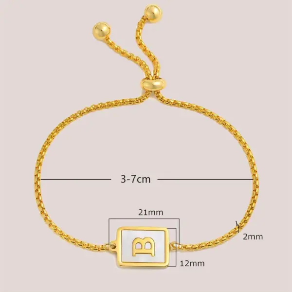 Wholesale Preppy Style Simple Style Classic Style Letter 201 Stainless Steel 18K Gold Plated Shell Bracelets In Bulk