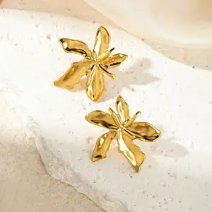 Titanium Steel Orchid Stud Earrings