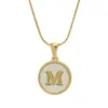 Wholesale Fashion Letter Stainless Steel Titanium Steel Plating Inlay Shell Pendant Necklace 1 Piece