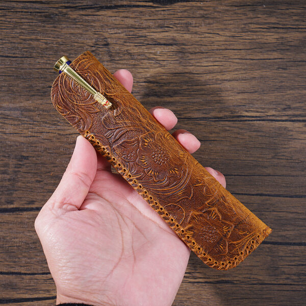 Wholesale Vintage Pencil Case Genuine Leather Knife Case