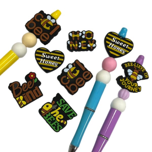 oly-078752bee268b420d7815b00e3fd1f7c Wholesale Cross-Border Luminous New Product Silicone Animal Bee DIY Beads Beaded Pen Pacifier Chain Luminous Loose Bead Accessories