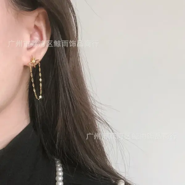 Wholesale PVD Coated Real Gold Plated 18K Gold Star 304 Stainless Steel Waterproof Non Tarnish Earrings Ear Studs