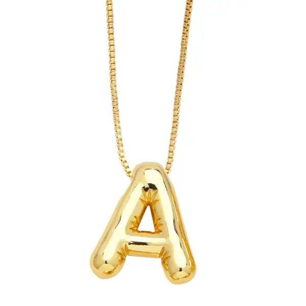 Wholesale Simple Style Letter Copper Plating Pendant Necklace
