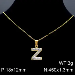 Gold Necklace Letter Z