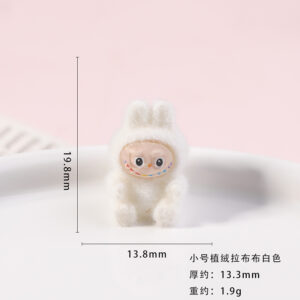 Small flocked fabric white / Labubu series