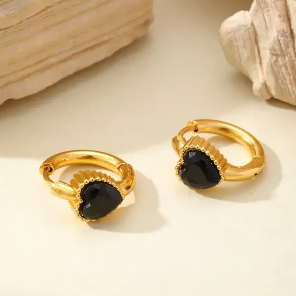 Wholesale 1 Pair Casual Elegant Heart Shape Inlay 304 Stainless Steel Zircon 18K Gold Plated Earrings