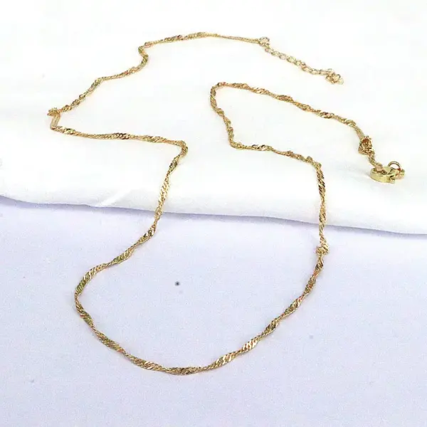 Wholesale Simple Style Solid Color Copper Gold Plated Necklace In Bulk