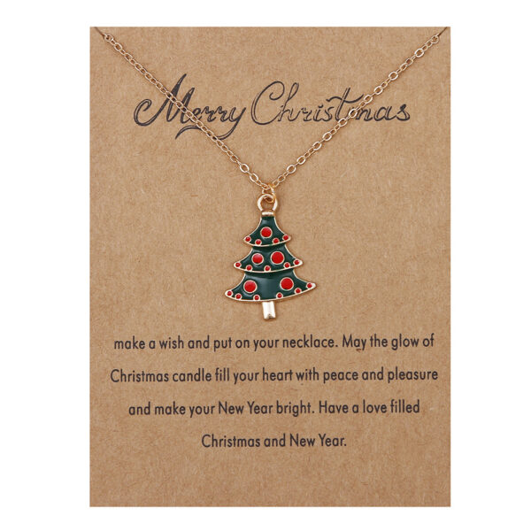 Wholesale Christmas Tree Pendant Card Necklace Clavicle Chain