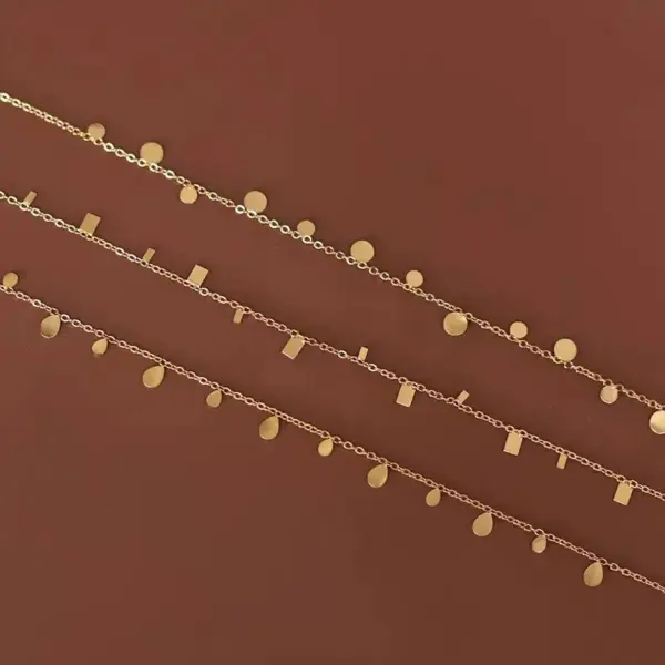 Wholesale PVD Coated Real Gold Plated Solid Color Titanium Steel Simple Style Waterproof Non Tarnish Titanium Steel Necklace