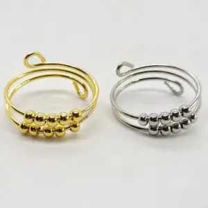 Retro Round Stainless Steel Copper Rings 1 Piece