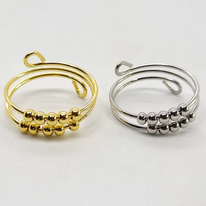 Wholesale Retro Round Stainless Steel Copper Rings 1 Piece