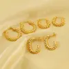 Wholesale 1 Pair Elegant Water Droplets Polishing Gold Plated Stainless Steel Titanium Steel 18K Gold Plated Earrings