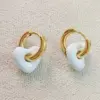 18K Gold Plated Real Gold Plated Heart Shape 304 Stainless Steel Metal Romantic Waterproof Non Tarnish Hoop Earrings
