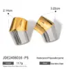 Wholesale 304 Stainless Steel Geometric PVD Coated 18K Real Gold Plated Simple Style Classic Style Mixed Color Plating Ear Studs