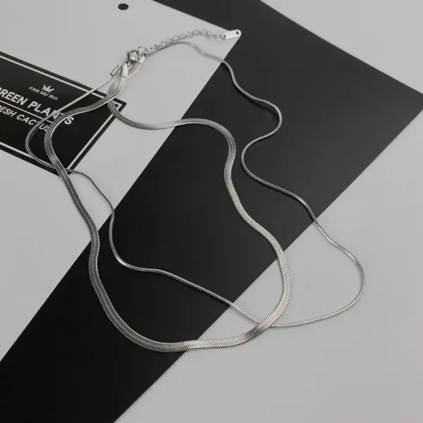 Wholesale Vintage Snake Bone Chain Stacking Titanium Steel Necklace Wholesale
