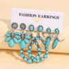 Wholesale Western-style bullhead teardrop turquoise earrings