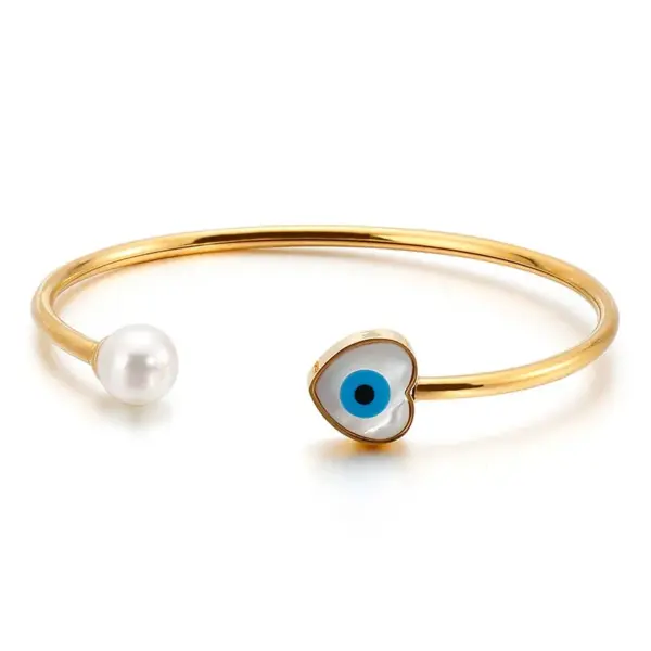Wholesale PVD Coated 18K Gold Plated Heart Titanium Steel Korean Style Waterproof Non Tarnish