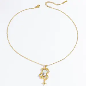 X1642 Mirror Bear Necklace