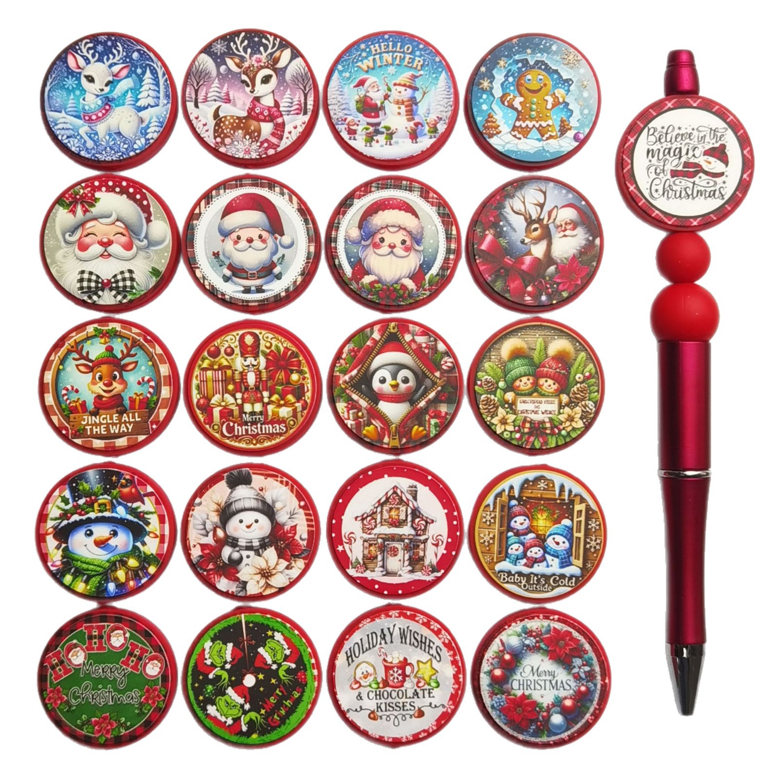 Wholesale Silicone Cute Cartoon Christmas Luminous Beads DIY Beads