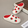 Wholesale 25 New Ins Style Cross-Border Strawberry Cotton Slippers for Women, Fashionable and Warm Home Autumn and Winter Wool Slippers in Stock