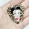 Wholesale Vertical hole big 40*45mm cartoon printed love beaded OLY Exclusive