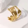 PVD Coated Real Gold Plated 18K Gold Irregular Solid Color 304 Stainless Steel IG Style Simple Style Korean Style Waterproof Non Tarnish Open Rings