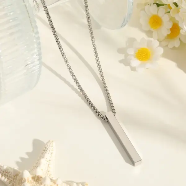 Wholesale Jewelry Casual Elegant Simple Style Geometric Rectangle 304 Stainless Steel 18K Gold Plated Box Chain Pendant Necklace