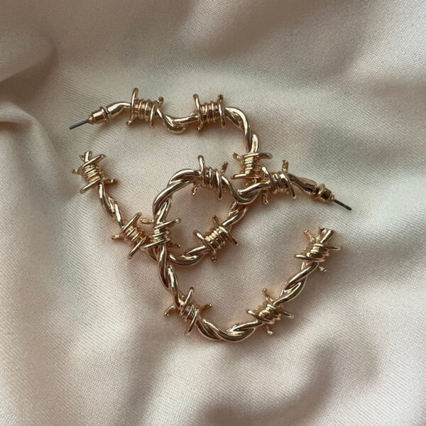 Wholesale Cross-border foreign trade Amazon Gothic gold/silver forked heart pendant earrings factory direct sales