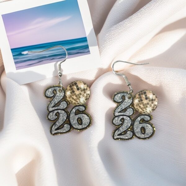 Wholesale Acrylic earrings with lettering, vintage style.