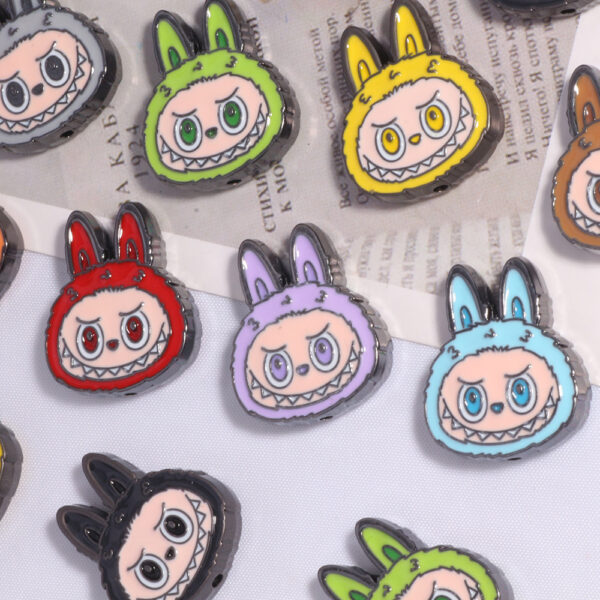 Wholesale New DIY straight hole beads cute cartoon anime labubu decoration mobile phone chain key chain bag chain accessories