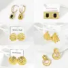 304 Stainless Steel Irregular PVD Coated Artificial Crystal Real Gold Plated Gold Plated Casual Simple Style Waterproof Non Tarnish Ear Studs