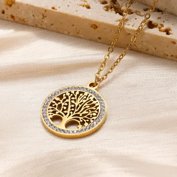 Wholesale Jewelry Glam Luxurious Classic Style Round Sun Starfish 304 Stainless Steel Cable Chain Snake Chain Pendant Necklace