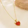 304 Stainless Steel Plastic Heart Shape Ion Plating (IP) 18K Gold Plated Princess Simple Style Classic Style Waterproof Non Tarnish Cable Chain Pendant Necklace