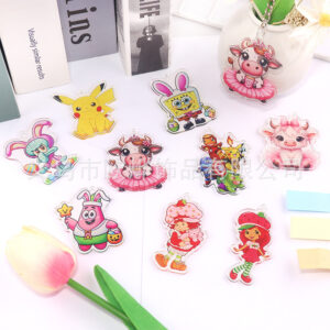 Wholesale Cross-Border New Loose Powder Cartoon Cute Strawberry Calf Bag Accessories Acrylic Cute DIY Patch Accessories