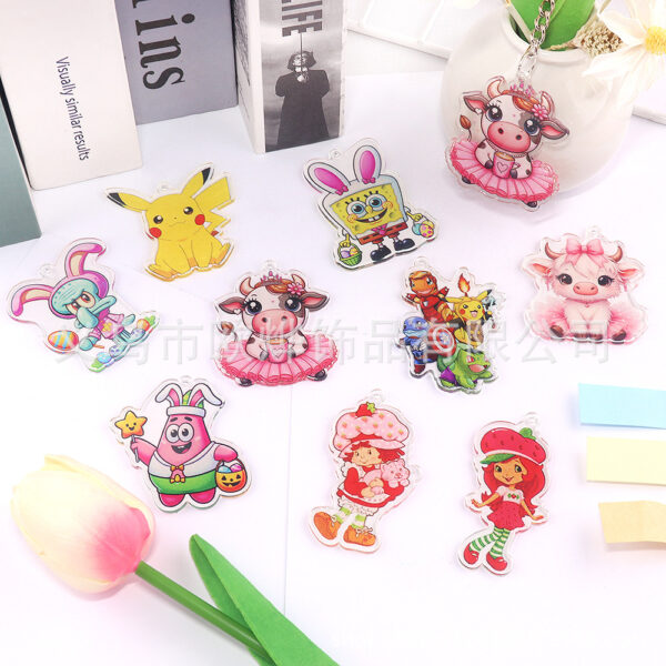 Wholesale Cross-Border New Loose Powder Cartoon Cute Strawberry Calf Bag Accessories Acrylic Cute DIY Patch Accessories