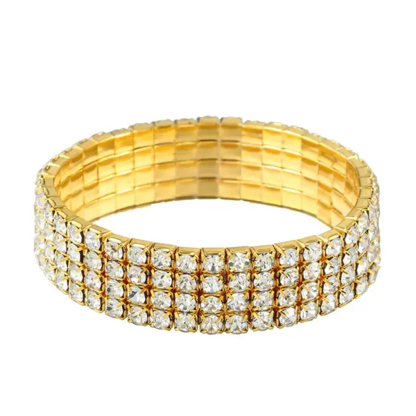 Wholesale Simple Style Solid Color Copper Inlay Rhinestones Chakra Bracelet