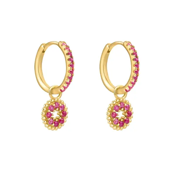 Wholesale 1 Pair Ig Style Streetwear Round Water Droplets Heart Shape Plating Inlay Copper Zircon White Gold Plated Gold Plated Drop Earrings