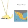 Wholesale Jewelry Fashion Map 304 Stainless Steel 18K Gold Plated Plating Stainless Steel Necklaces