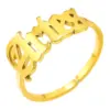 Ion Plating (IP) Real Gold Plated 18K Gold Constellation 304 Stainless Steel Simple Style Waterproof Non Tarnish Rings