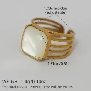 Gold / adjustable / 1 Square Ring