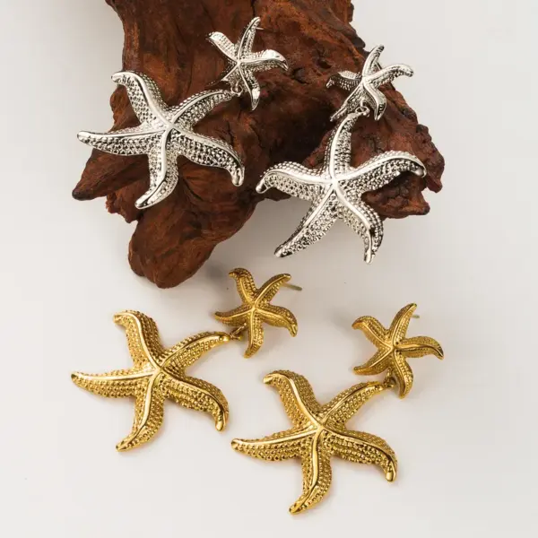 1 Pair Vacation Beach Starfish 304 Stainless Steel Stainless Steel Earrings