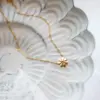 PVD Coated Real Gold Plated 18K Gold Daisy 304 Stainless Steel Simple Style Waterproof Non Tarnish 304 Stainless Steel Pendant Necklace