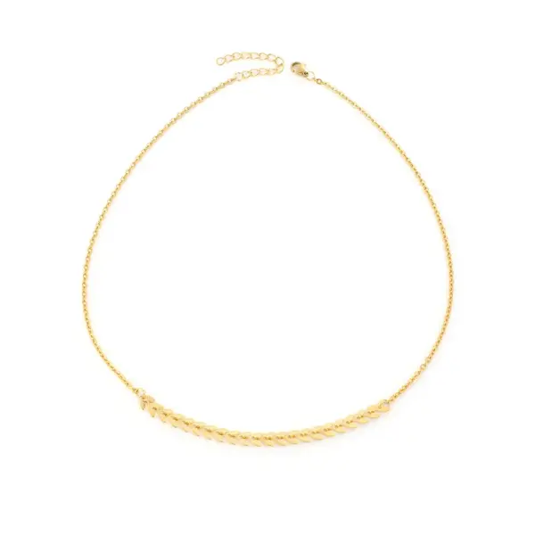 Wholesale Simple Style Leaf Stainless Steel Titanium Steel Plating Necklace 1 Piece