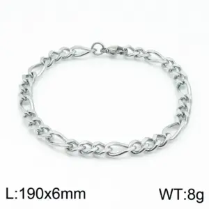 Steel Color 190 * 6mm = Bracelet KB146810-Z