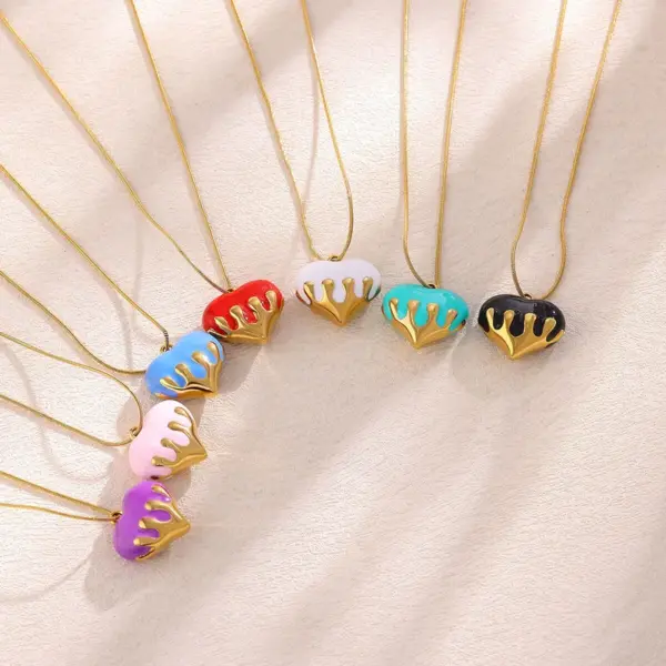 Wholesale Romantic Heart Arrow Pendant 304 Stainless Steel Women's Necklace Simple Geometric Birthday Zircon Jewelry Necklace Fashion Gift Elegant Luxury