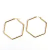 1 Pair Fashion Hexagon Plating 304 Stainless Steel 18K Gold Plated Stainless Steel Earrings