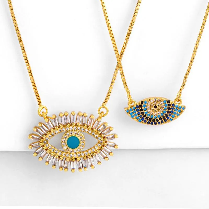 Wholesale Colorful Eye Eye Copper Retro Fashion Necklace