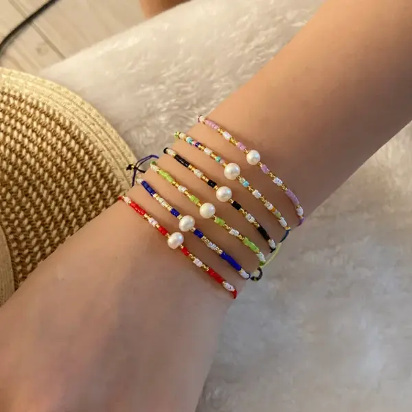 Wholesale Simple Style Commute Color Block 18K Gold Plated Rope Wholesale Bracelets