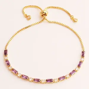 Purple Stretch Bracelet / 18K